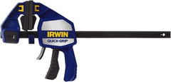 Irwin - 12" Capacity, 3-5/8" Throat Depth Carbon Steel Bar Clamp - 600 Lb Clamping Pressure, 530.23mm Max Spread - Industrial Tool & Supply
