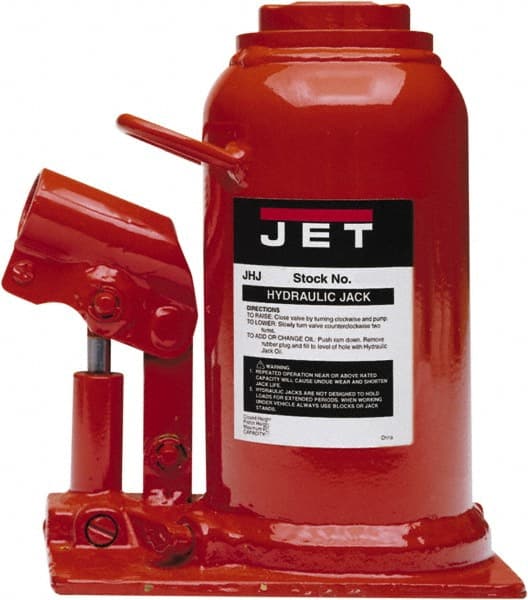 Jet - Manual Bottle, Screw, Ratchet & Hydraulic Jacks Type: Hydraulic Bottle Jack Load Capacity (Ton): 17-1/2 (Inch) - Industrial Tool & Supply