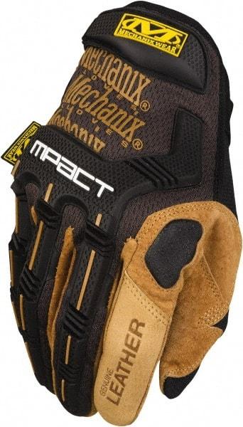 Mechanix Wear - Size M (9) Split Leather Work Gloves - For General Purpose, Uncoated, Hook & Loop Cuff, Full Fingered, Black, Paired - Industrial Tool & Supply