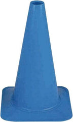 PRO-SAFE - 18" High, Blue Sport Traffic Cone - 12" Base Width, 2.5 Lb - Industrial Tool & Supply