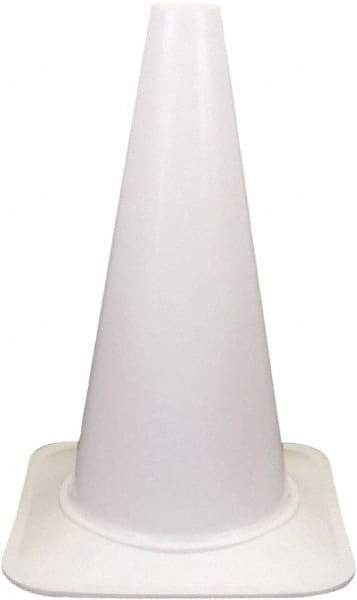 PRO-SAFE - 18" High, White Sport Traffic Cone - 12" Base Width, 2.5 Lb - Industrial Tool & Supply