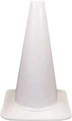 PRO-SAFE - 18" High, White Sport Traffic Cone - 12" Base Width, 2.5 Lb - Industrial Tool & Supply