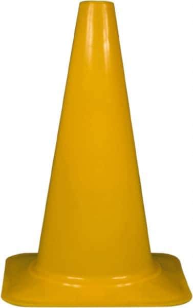PRO-SAFE - 18" High, Yellow Sport Traffic Cone - 12" Base Width, 2.5 Lb - Industrial Tool & Supply