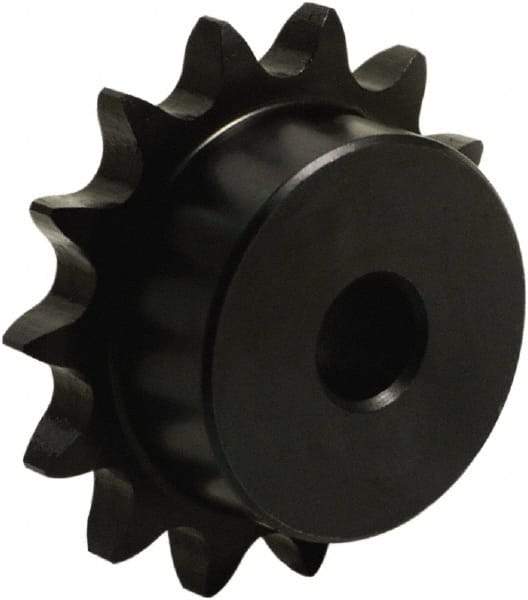 Tritan - 12 Teeth, 1/4" Chain Pitch, Chain Size 25, Plain Bore Sprocket - 1/4" Bore Diam, 0.966" Pitch Diam, 1.102" Outside Diam - Industrial Tool & Supply