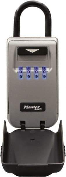 Master Lock - 2" Wide x 6-3/4" Overall Height, Set-Your-Own Combination, Portable Key Safe - Dark Gray Finish - Industrial Tool & Supply