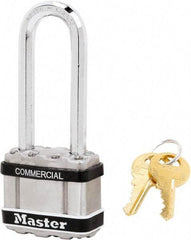 Master Lock - 2-1/2" Shackle Clearance, Keyed Alike Padlock - 5/16" Shackle Diam, Laminated Steel - Industrial Tool & Supply