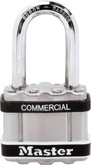 Master Lock - 1.51" Shackle Clearance, Keyed Different Padlock - 5/16" Shackle Diam, Laminated Steel - Industrial Tool & Supply