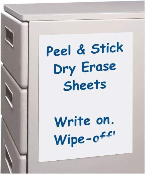 C-LINE - 11" High x 8-1/2" Wide Peel & Stick Dry Erase Sheets - Laminated - Industrial Tool & Supply