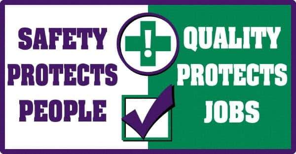 NMC - "Quality Protects Jobs", 24" Long x 46" Wide, Texwalk Safety Sign - Rectangle, 0.005" Thick, Use for Workplace/Safety - Industrial Tool & Supply