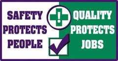 NMC - "Quality Protects Jobs", 24" Long x 46" Wide, Texwalk Safety Sign - Rectangle, 0.005" Thick, Use for Workplace/Safety - Industrial Tool & Supply