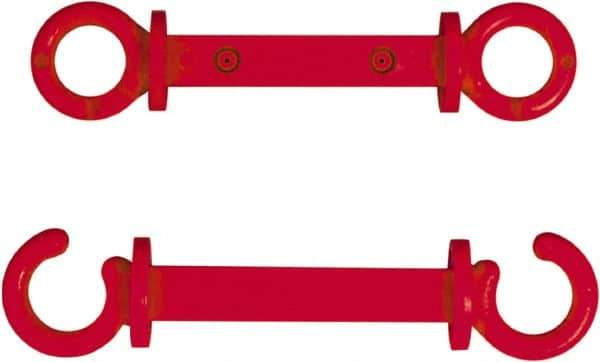 NMC - 2" High x 1/4" Long x 2" Wide Barrier C-Hook - Plastic, Uncoated, Red, Use with Plastic Chain - Industrial Tool & Supply