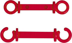 NMC - 2" High x 1/4" Long x 2" Wide Barrier C-Hook - Plastic, Uncoated, Red, Use with Plastic Chain - Industrial Tool & Supply