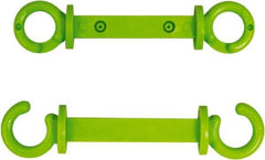 NMC - 2" High x 1/4" Long x 2" Wide Barrier C-Hook - Plastic, Uncoated, Green, Use with Plastic Chain - Industrial Tool & Supply
