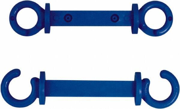 NMC - 2" High x 1/4" Long x 2" Wide Barrier C-Hook - Plastic, Uncoated, Blue, Use with Plastic Chain - Industrial Tool & Supply