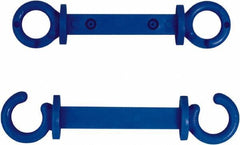 NMC - 2" High x 1/4" Long x 2" Wide Barrier C-Hook - Plastic, Uncoated, Blue, Use with Plastic Chain - Industrial Tool & Supply