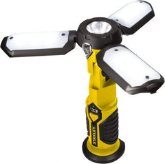 Stanley - Yellow/Black Portable Work Light - 300 Lumens, Rechargeable Battery, 18 LED Lamp - Industrial Tool & Supply