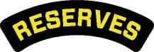 NMC - Reserves, Hard Hat Label - Yellow on Black, 0.004" Thick, Indoor or Outdoor, Adhesive Backed, For Accident Prevention - Industrial Tool & Supply