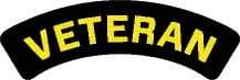 NMC - Veteran, Hard Hat Label - Yellow on Black, 0.004" Thick, Indoor or Outdoor, Adhesive Backed, For Accident Prevention - Industrial Tool & Supply
