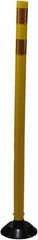 PRO-SAFE - 48" High x 3" Wide Reflective Tubular Surface Mount Delineator - Urethane, 4 Lbs, Yellow - Industrial Tool & Supply