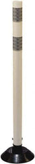 PRO-SAFE - 48" High x 3" Wide Reflective Tubular Surface Mount Delineator - Urethane, 4 Lbs, White - Industrial Tool & Supply