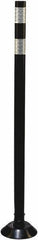 PRO-SAFE - 36" High x 3" Wide Reflective Tubular Surface Mount Delineator - Urethane, 3 Lbs, Black/White - Industrial Tool & Supply