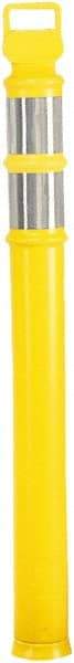 PRO-SAFE - 46" High x 4" Wide Reflective Delineator Post - High Density Polyethylene (HDPE), 3 Lbs, Yellow - Industrial Tool & Supply