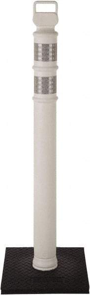 PRO-SAFE - 46" High x 4" Wide Reflective Delineator Post - High Density Polyethylene (HDPE), 3 Lbs, White - Industrial Tool & Supply