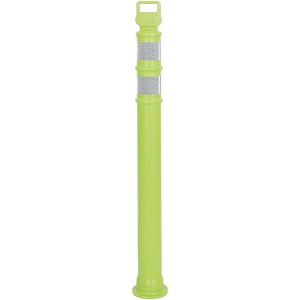 PRO-SAFE - 46" High x 4" Wide Reflective Delineator Post - High Density Polyethylene (HDPE), 3 Lbs, Lime - Industrial Tool & Supply