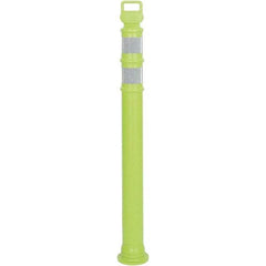 PRO-SAFE - 46" High x 4" Wide Reflective Delineator Post - High Density Polyethylene (HDPE), 3 Lbs, Lime - Industrial Tool & Supply