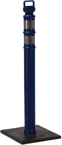 PRO-SAFE - 46" High x 4" Wide Reflective Delineator Post - High Density Polyethylene (HDPE), 3 Lbs, Blue - Industrial Tool & Supply