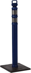 PRO-SAFE - 46" High x 4" Wide Reflective Delineator Post - High Density Polyethylene (HDPE), 3 Lbs, Blue - Industrial Tool & Supply