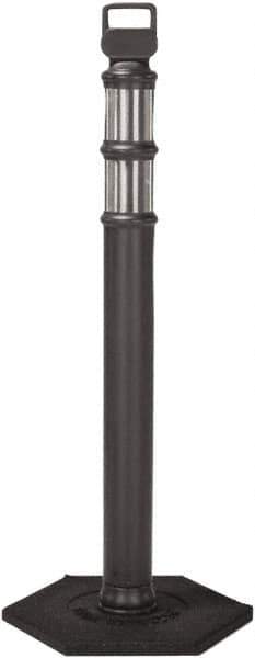 PRO-SAFE - 46" High x 4" Wide Reflective Delineator Post - High Density Polyethylene (HDPE), 3 Lbs, Black - Industrial Tool & Supply