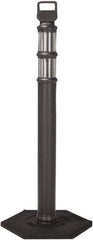 PRO-SAFE - 46" High x 4" Wide Reflective Delineator Post - High Density Polyethylene (HDPE), 3 Lbs, Black - Industrial Tool & Supply