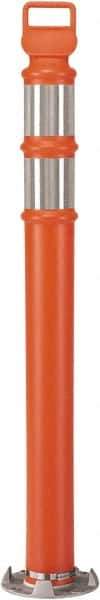 PRO-SAFE - 46" High x 4" Wide Reflective Delineator Post - High Density Polyethylene (HDPE), 5 Lbs, Orange - Industrial Tool & Supply