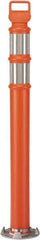 PRO-SAFE - 46" High x 4" Wide Reflective Delineator Post - High Density Polyethylene (HDPE), 5 Lbs, Orange - Industrial Tool & Supply