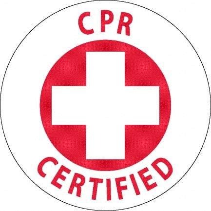 NMC - CPR Certified, Hard Hat Label - Red on White, 0.045" Thick, For Certified Operator - Industrial Tool & Supply