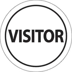 NMC - Visitor, Hard Hat Label - Black on White, 0.045" Thick, For Accident Prevention - Industrial Tool & Supply