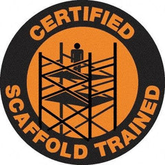 NMC - Certified Scaffold Trained, Hard Hat Label - Black on Orange, 0.045" Thick, For Certified Operator - Industrial Tool & Supply