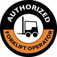 NMC - Authorized Forklift Operator, Hard Hat Label - Black/Orange/White, 0.045" Thick, For Accident Prevention - Industrial Tool & Supply