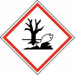 NMC - Hazardous Materials Label, Header: Dangerous for Environment Warning - Legend: GHS - Graphic, English, Black & Red, 4" Long x 4" High, No Coating - Industrial Tool & Supply