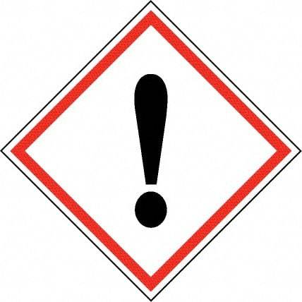 NMC - Hazardous Materials Label, Header: Harmful Irritant Warning - Legend: GHS - Graphic, English, Black & Red, 4" Long x 4" High, No Coating - Industrial Tool & Supply