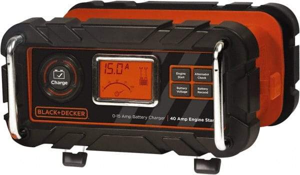 Black & Decker - 12 Volt Automatic Charger/Maintainer - 15 Amps, 40 Starter Amps - Industrial Tool & Supply