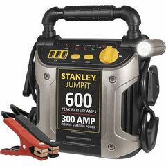 Stanley - 12 Volt Jump Starter - 300 Amps, 600 Peak Amps, 3 USB Power Ports - Industrial Tool & Supply