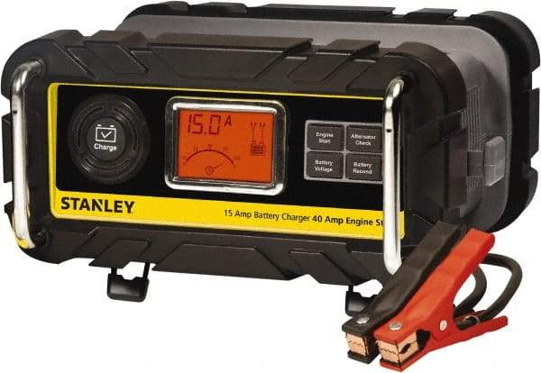 Stanley - 12 Volt Automatic Charger/Maintainer - 15 Amps, 40 Starter Amps - Industrial Tool & Supply