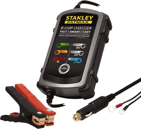 Stanley - 12 Volt Automatic Charger/Maintainer - 8 Amps - Industrial Tool & Supply