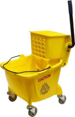 O-Cedar - 26 Qt Plastic Bucket & Wringer - 22" Long x 33" High x 14" Wide, Yellow - Industrial Tool & Supply
