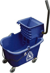 O-Cedar - 33 Qt Plastic Bucket & Wringer - 22" Long x 34" High x 15" Wide, Blue - Industrial Tool & Supply