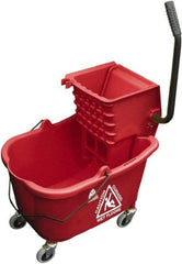 O-Cedar - 33 Qt Plastic Bucket & Wringer - 22" Long x 34" High x 15" Wide, Red - Industrial Tool & Supply