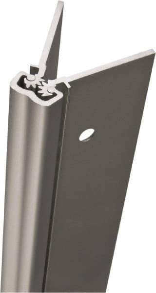 Stanley - 95" Long x 5" Wide, Aluminum Continuous Hinge - 0.11" Thick, With Holes - Industrial Tool & Supply