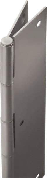 Stanley - 86" Long x 5" Wide, 22" Knuckle, Stainless Steel Continuous Hinge - 0.75" Thick, With Holes - Industrial Tool & Supply